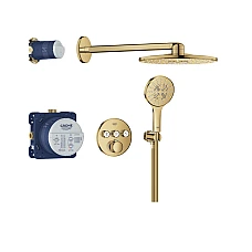 Душевая система скрытого монтажа GROHE Grohtherm SmartControl Rainshower SmartActive 310, золото глянцевое, 34863GL0