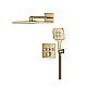 Скрытая душевая система GROHE Grohtherm SmartControl из Rainshower SmartActive 310 Cube, золото глянцевое, 34864GL0