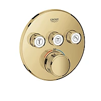 Термостат GROHE Grohtherm SmartControl прихованого монтажу на 3 виходи, золото глянцеве, 29121GL0