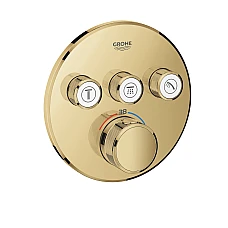 Термостат GROHE Grohtherm SmartControl прихованого монтажу на 3 виходи, золото глянцеве, 29121GL0