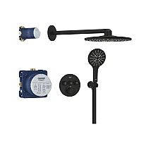 Душова система прихованого монтажу GROHE Grohtherm SmartControl Rainshower SmartActive 310, чорний матовий, 34863KF0