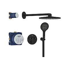 Душевая система скрытого монтажа GROHE Grohtherm SmartControl Rainshower SmartActive 310, черный матовый, 34863KF0