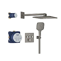 Душова система GROHE Grohtherm SmartControl, Rainshower 310 Cube, графіт матовий, 34864AL0