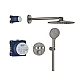 Душевая система скрытого монтажа GROHE Grohtherm SmartControl Rainshower SmartActive 310, графит матовый, 34863AL0