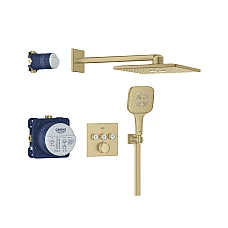 Прихована душова система GROHE Grohtherm SmartControl з Rainshower SmartActive 310 Cube, золото матове, 34864GN0