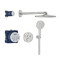 Душова система прихованого монтажу GROHE Grohtherm SmartControl Rainshower SmartActive 310, суперсталь, 34863DC0