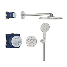 Душова система прихованого монтажу GROHE Grohtherm SmartControl Rainshower SmartActive 310, суперсталь, 34863DC0