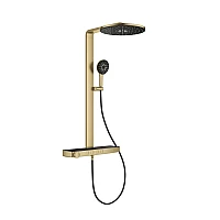 Душова система GROHE SPA Rainshower Aqua Pure з термостатом, настінна, матове золото, 101680GN00