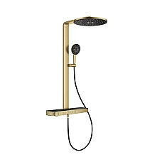 Душова система GROHE SPA Rainshower Aqua Pure з термостатом, настінна, матове золото, 101680GN00