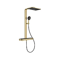 Душова система GROHE Rainshower Aqua Pure з термостатом, настінна, золото матове, 100962GN00