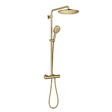 Душевая система с термостатом GROHE Rainshower SmartActive 310, настенный монтаж, золото глянцевое, 26836GL0
