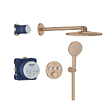 Душова система прихованого монтажу GROHE Grohtherm SmartControl Rainshower SmartActive 310, брашоване золото, 34863DL0
