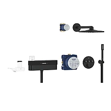 Душова система прихованого монтажу GROHE Rainshower SmartControl Purefoam, чорний матовий, 105812KF00