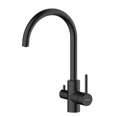 Смеситель для кухни с подключением к фильтру Orion Double черный матовый
