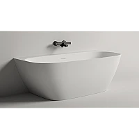 Ванна окремостояча пристінна WGT Water Stone DEA WALL 1630×820, Solid Surface, білий