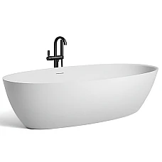 Ванна окремостояча WGT OLIVIA Light 1700×935, Water Composite, білий глянець